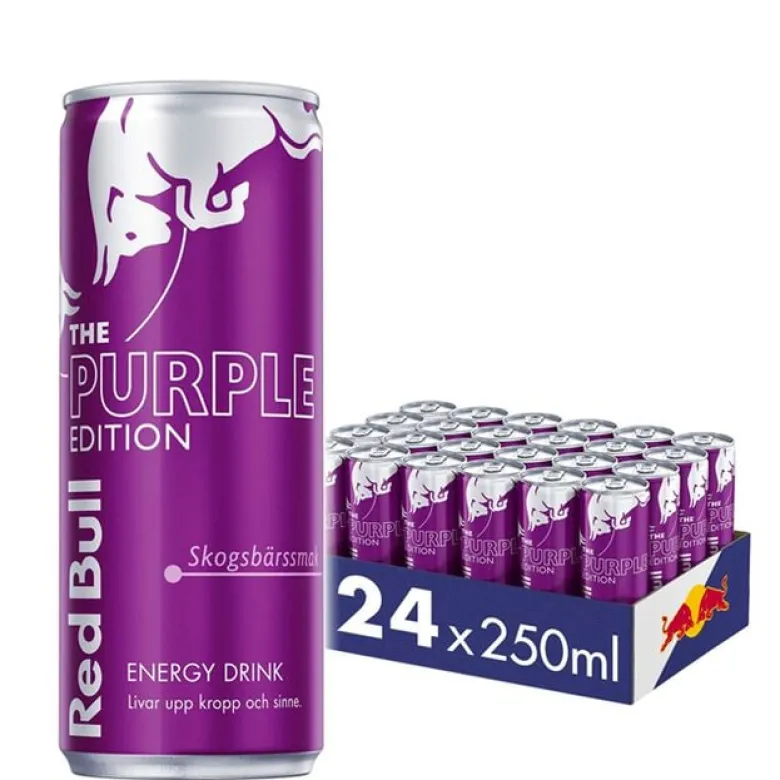 24 x Red Bull Energidryck, 250 ml, Purple Edition Skogsbär