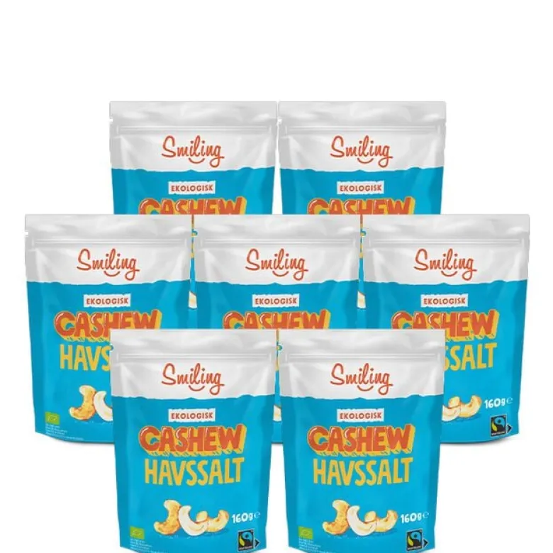 7 x Smiling Cashew Havssalt, 160 g